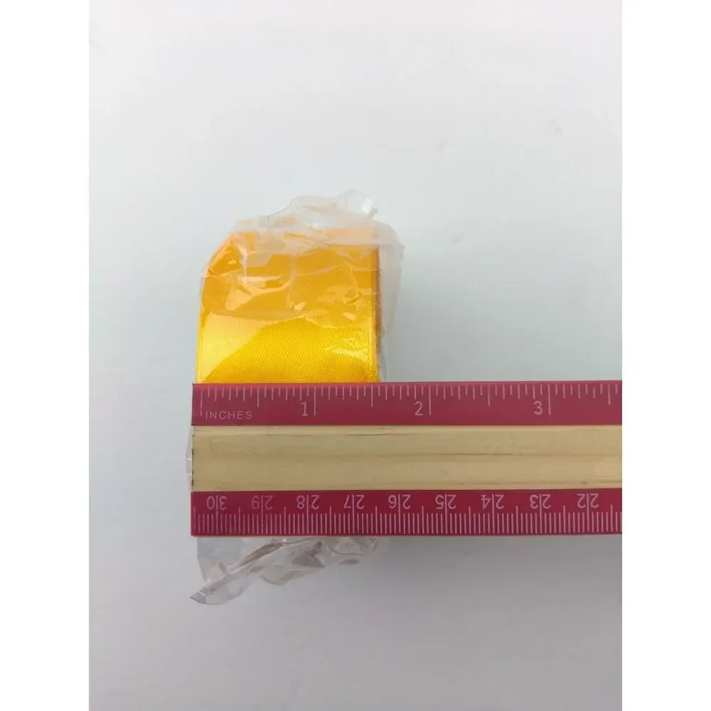 Yellow Satin Ribbon 1-1/2 Inches x 25 Yards, Solid Color Fabric Ribbon for Gift